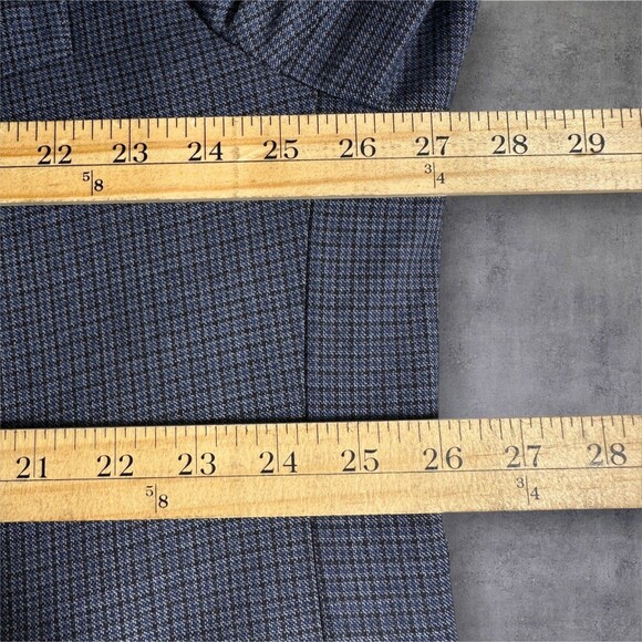 JOS A BANK Mens 52R Navy/Blue Plaid Wool Blazer Sport Coat Two Button Jacket - Picture 10 of 13